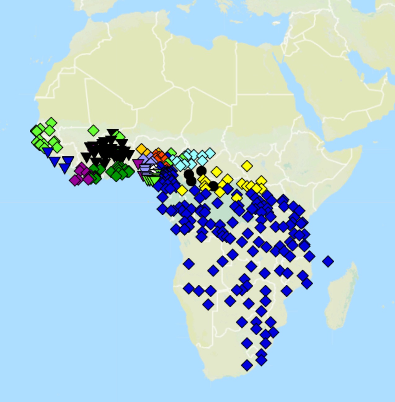 Many indicators stretching across Sub-Saharan Africa indicating the Niger-Congo languages