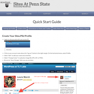Screenshot of Quick Start guide