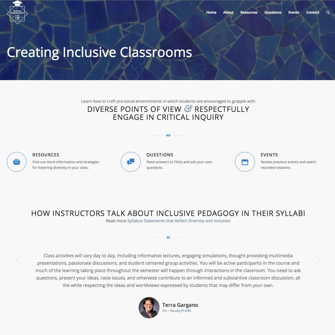 Inclusive Pedagogy Screenshot