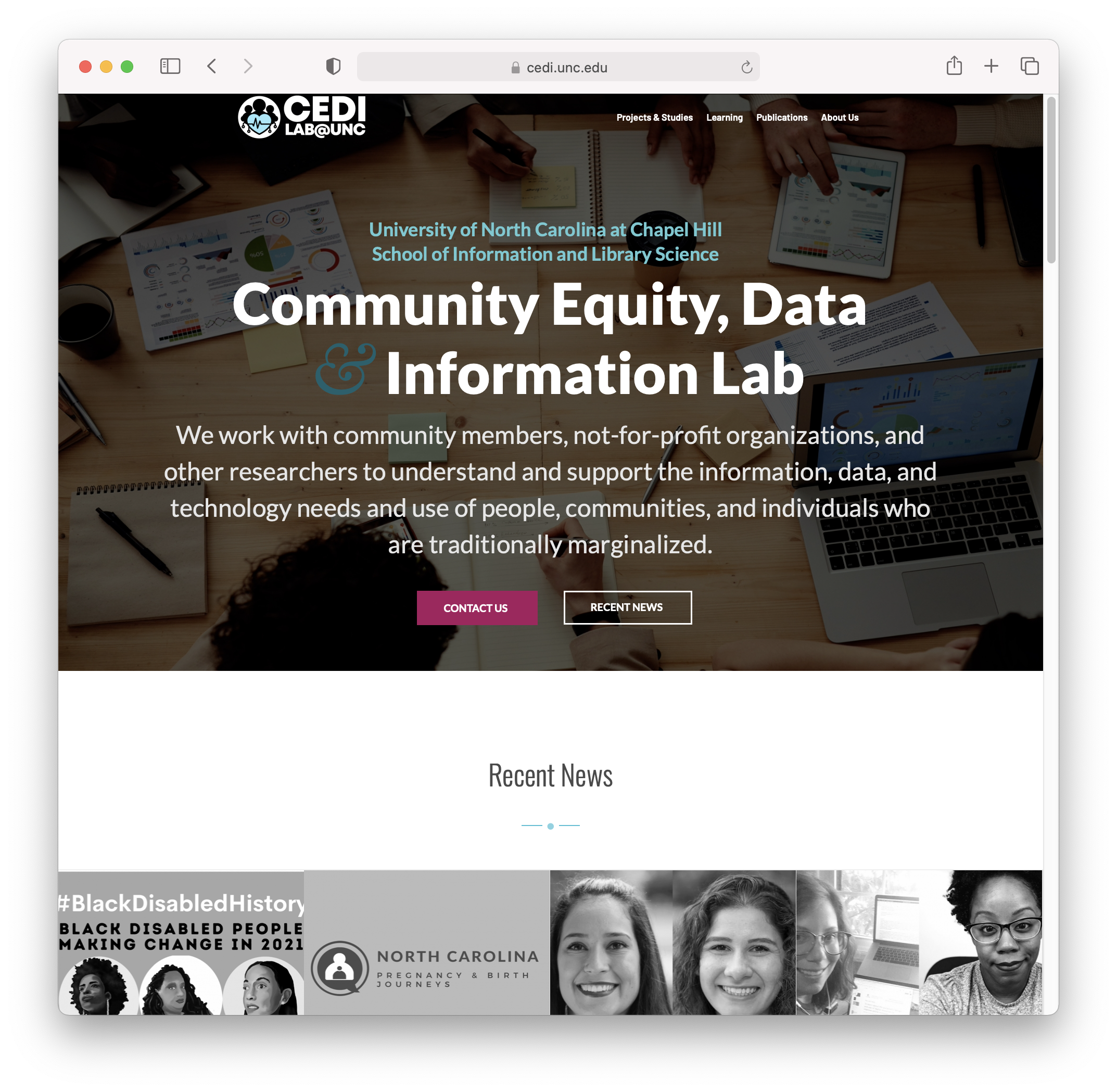 CEDI Homepage screenshot