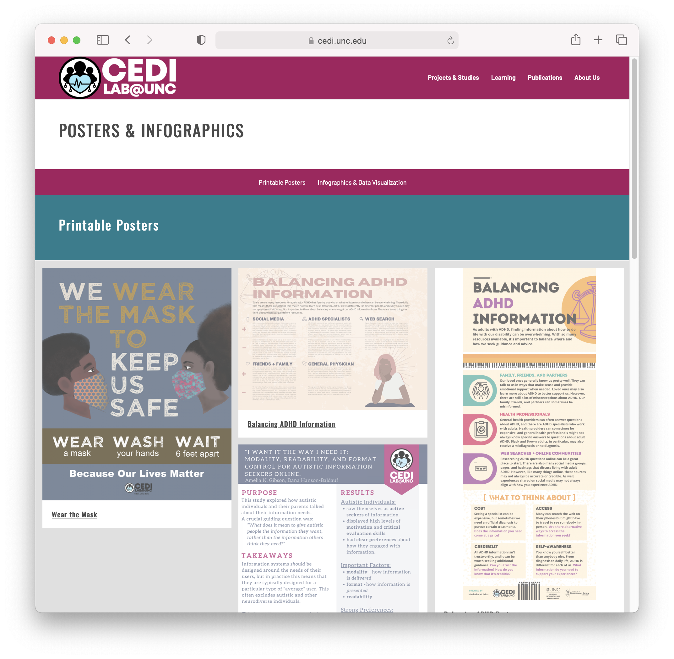 CEDI Posters and Infographics Screenshot