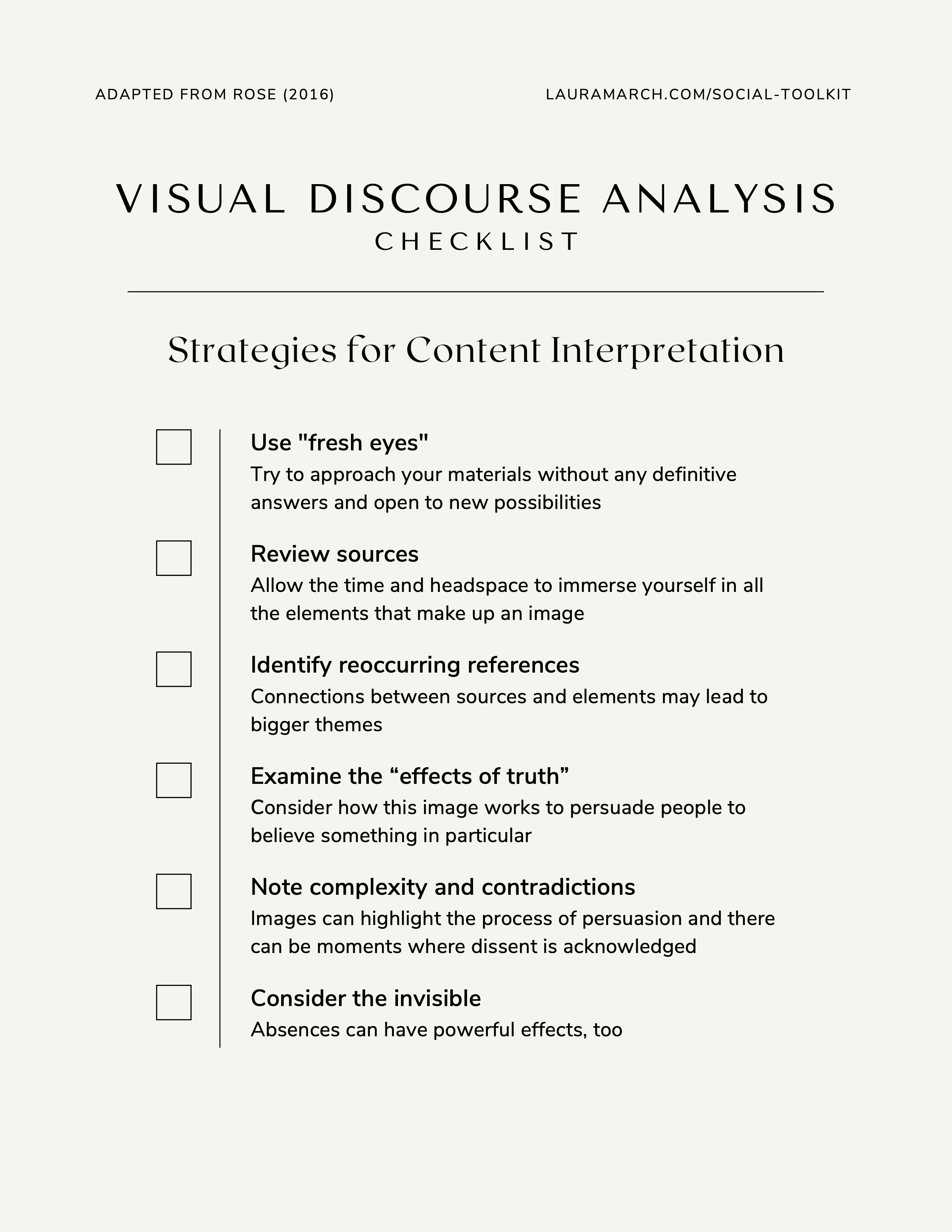 Visual Discourse Analysis Checklist-linked to PDF